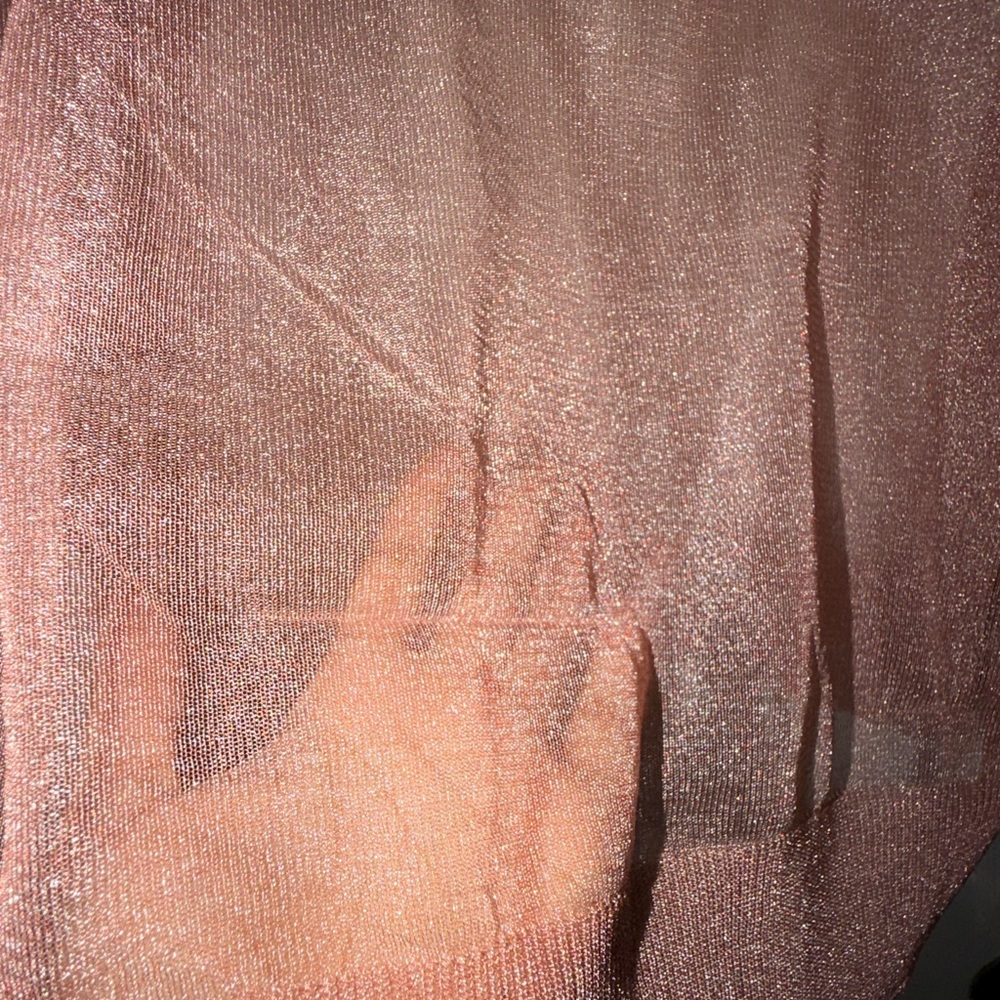 ZARA Sheer Sparkly Pink Long Sleeve Oversized Light Weight Blouse Top Medium - Picture 6 of 6